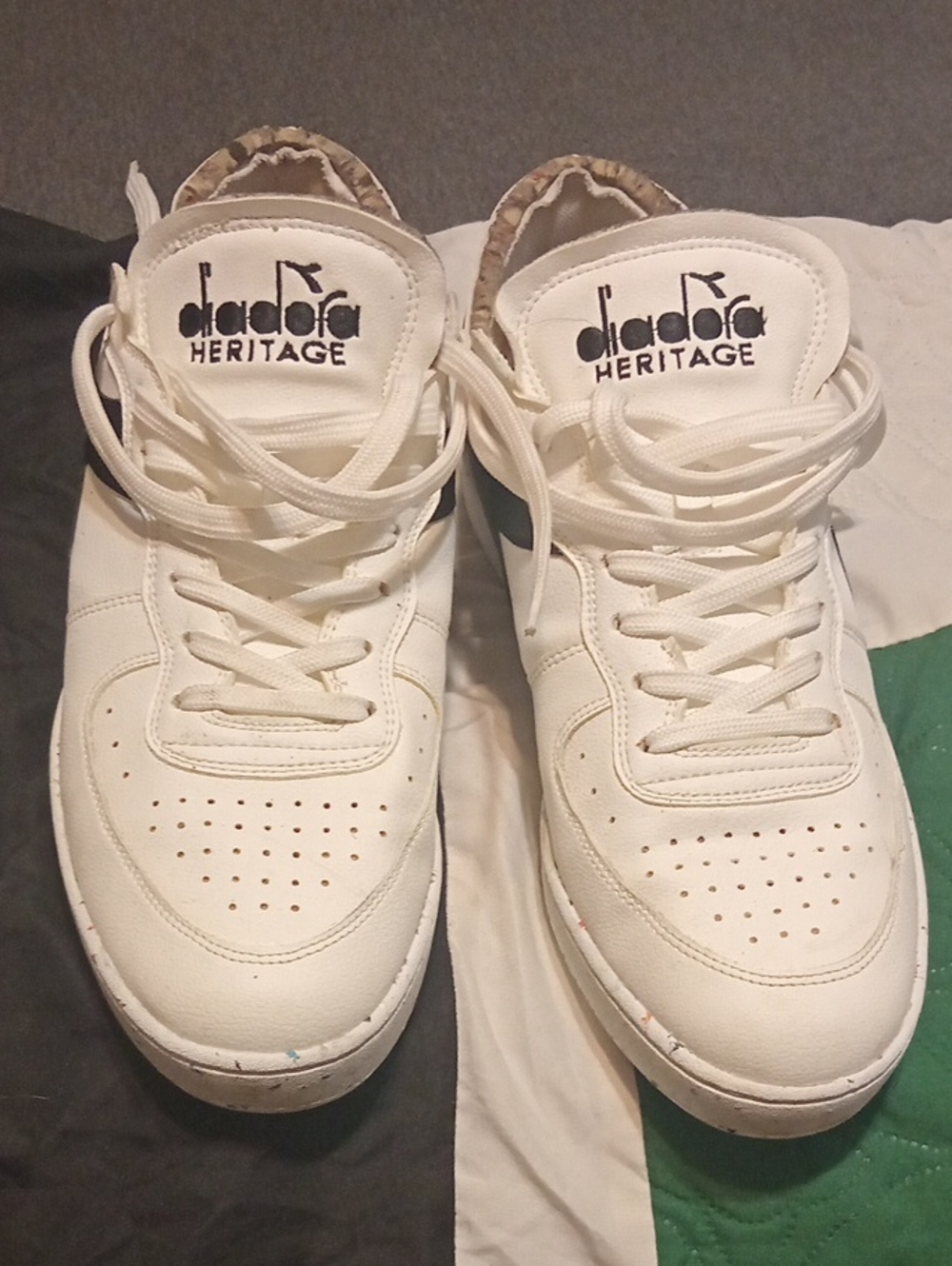 Diadora Heritage Men's White Leather Low-Top Sneakers